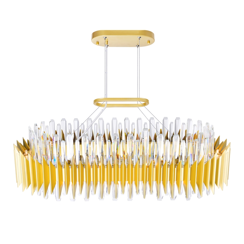 CWI Lighting Cityscape 20 Light Contemporary Metal Chandelier in Satin Gold