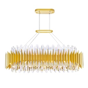 CWI Lighting Cityscape 20 Light Contemporary Metal Chandelier in Satin Gold