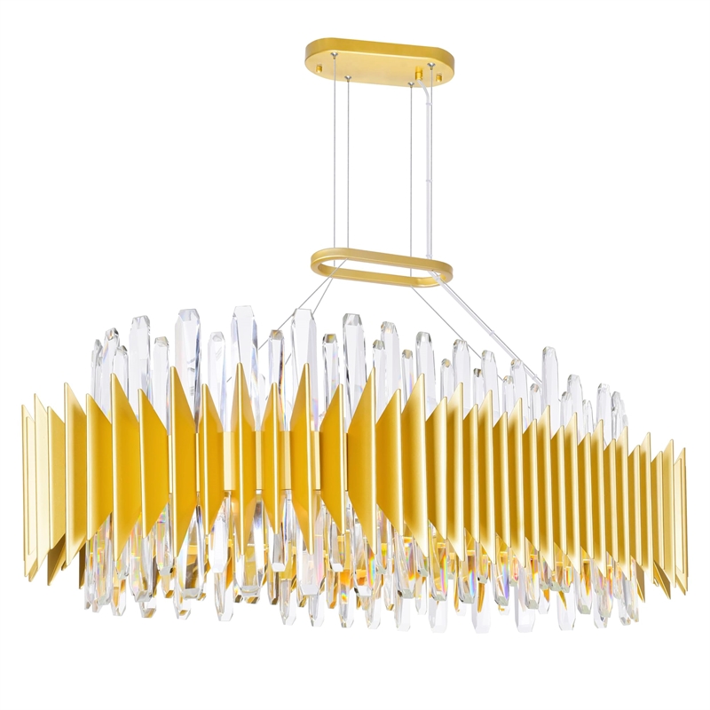 CWI Lighting Cityscape 20 Light Contemporary Metal Chandelier in Satin Gold