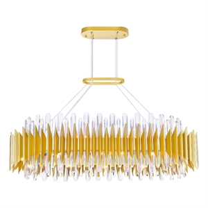 CWI Lighting Cityscape 20 Light Contemporary Metal Chandelier in Satin Gold