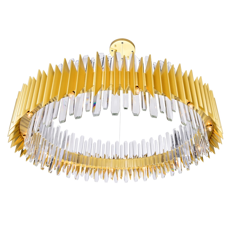 CWI Lighting Cityscape 24 Light Contemporary Metal Chandelier in Satin Gold