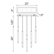 CWI Lighting Flute 5 Light Contemporary Metal LED Chandelier in Black