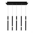 CWI Lighting Flute 5 Light Contemporary Metal LED Chandelier in Black