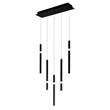 CWI Lighting Flute 5 Light Contemporary Metal LED Chandelier in Black