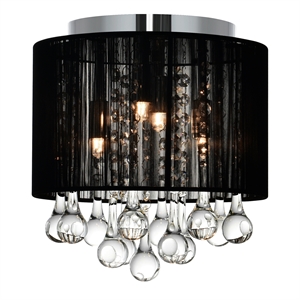 CWI Lighting Water Drop 4 Light Drum Shade Metal Flush Mount in Chrome