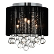 CWI Lighting Water Drop 4 Light Drum Shade Metal Flush Mount in Chrome