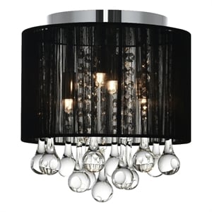 CWI Lighting Water Drop 4 Light Drum Shade Metal Flush Mount in Chrome