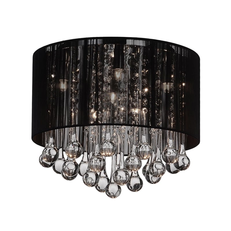 CWI Lighting Water Drop 6 Light Contemporary Metal Flush Mount in Chrome