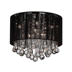 CWI Lighting Water Drop 6 Light Contemporary Metal Flush Mount in Chrome