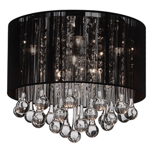 CWI Lighting Water Drop 6 Light Contemporary Metal Flush Mount in Chrome
