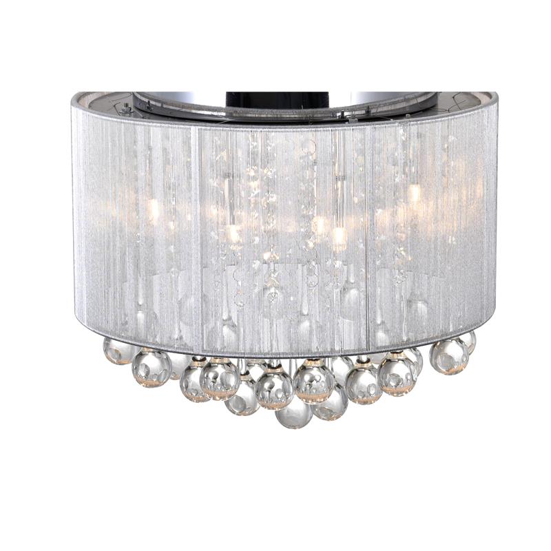CWI Lighting Water Drop 6 Light Drum Shade Metal Flush Mount in Chrome