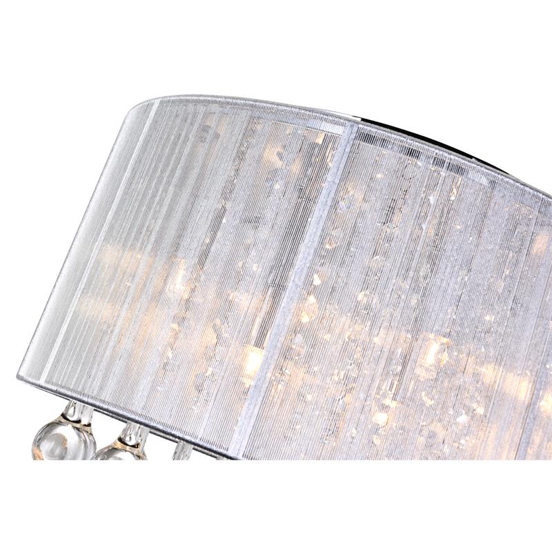 CWI Lighting Water Drop 6 Light Drum Shade Metal Flush Mount in Chrome