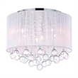 CWI Lighting Water Drop 6 Light Metal Flush Mount with Drum Shade in Chrome