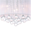 CWI Lighting Water Drop 6 Light Metal Flush Mount with Drum Shade in Chrome