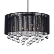 CWI Lighting Water Drop 6 Light Drum Shade Metal Chandelier in Chrome