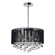CWI Lighting Water Drop 6 Light Drum Shade Metal Chandelier in Chrome