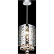 CWI Lighting Eternity 1 Light Drum Shade Metal Mini Pendant in Chrome