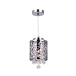 CWI Lighting Eternity 1 Light Drum Shade Metal Mini Pendant in Chrome