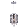 CWI Lighting Eternity 1 Light Drum Shade Metal Mini Pendant in Chrome