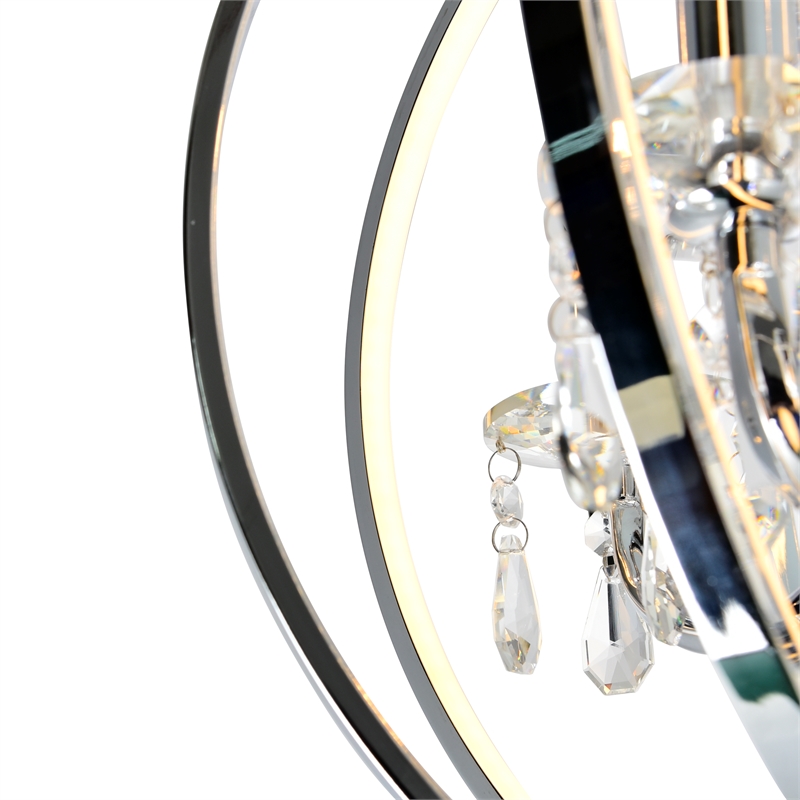 CWI Lighting Abia 4 Light Up Contemporary Metal Chandelier in Chrome