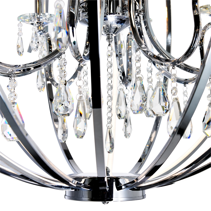 CWI Lighting Abia 8 Light Up Contemporary Metal Chandelier in Chrome