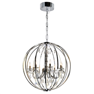 CWI Lighting Abia 8 Light Up Contemporary Metal Chandelier in Chrome