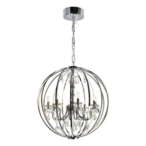 CWI Lighting Abia 8 Light Up Contemporary Metal Chandelier in Chrome