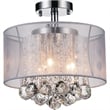 CWI Lighting Radiant 3 Light Drum Shade Metal Flush Mount in Chrome