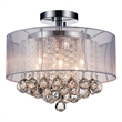 CWI Lighting Radiant 6 Light Drum Shade Metal Flush Mount in Chrome
