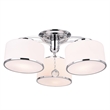 CWI Lighting Frosted 3 Light Drum Shade Metal Flush Mount Light in Chrome