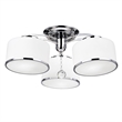 CWI Lighting Frosted 3 Light Drum Shade Metal Flush Mount Light in Chrome