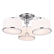 CWI Lighting Frosted 3 Light Drum Shade Metal Flush Mount Light in Chrome
