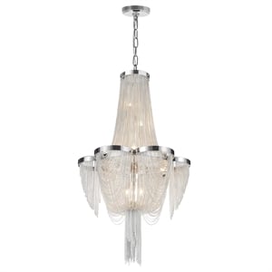 CWI Lighting Taylor 7 Light Down Contemporary Metal Chandelier in Chrome