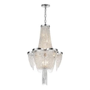 CWI Lighting Taylor 7 Light Down Contemporary Metal Chandelier in Chrome