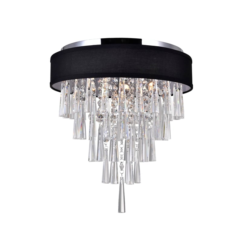 CWI Lighting Franca 4 Light Drum Shade Metal Flush Mount Light in Chrome