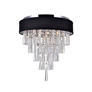 CWI Lighting Franca 4 Light Drum Shade Metal Flush Mount Light in Chrome