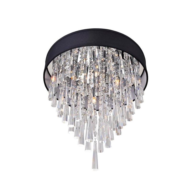 CWI Lighting Franca 4 Light Drum Shade Metal Flush Mount Light in Chrome