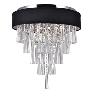 CWI Lighting Franca 4 Light Drum Shade Metal Flush Mount Light in Chrome