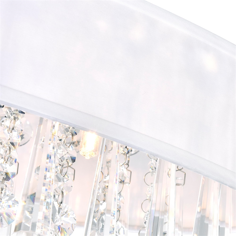CWI Lighting Franca 4 Light Flush Mount Light with Metal Drum Shade in Chrome