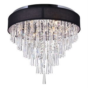 CWI Lighting Franca 8 Light Drum Shade Metal Flush Mount Light in Chrome