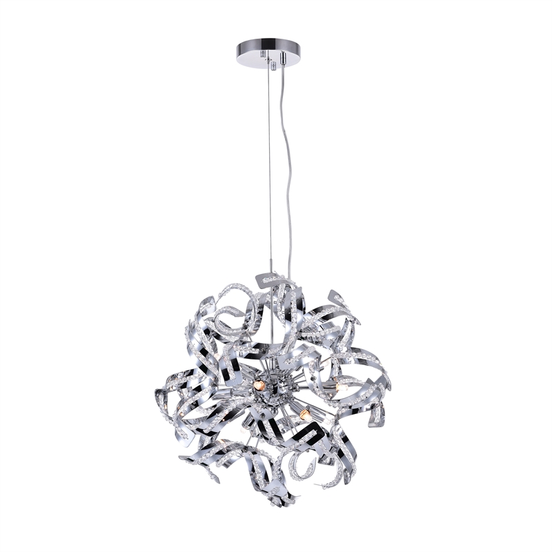 CWI Lighting Swivel 12 Light Contemporary Metal Chandelier in Chrome