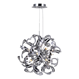 CWI Lighting Swivel 12 Light Contemporary Metal Chandelier in Chrome