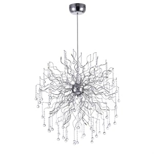 CWI Lighting Cherry Blossom 32 Light Transitional Metal Chandelier in Chrome