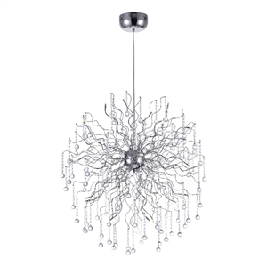 CWI Lighting Cherry Blossom 32 Light Transitional Metal Chandelier in Chrome