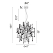 CWI Lighting Cherry Blossom 48 Light Transitional Metal Chandelier in Chrome