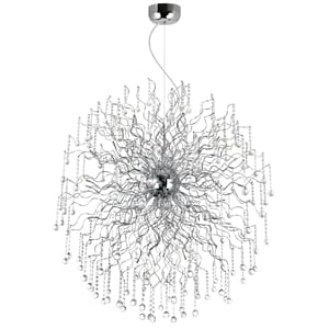 CWI Lighting Cherry Blossom 48 Light Transitional Metal Chandelier in Chrome