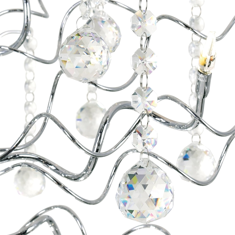 CWI Lighting Cherry Blossom 48 Light Transitional Metal Chandelier in Chrome