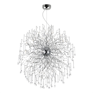 CWI Lighting Cherry Blossom 48 Light Transitional Metal Chandelier in Chrome