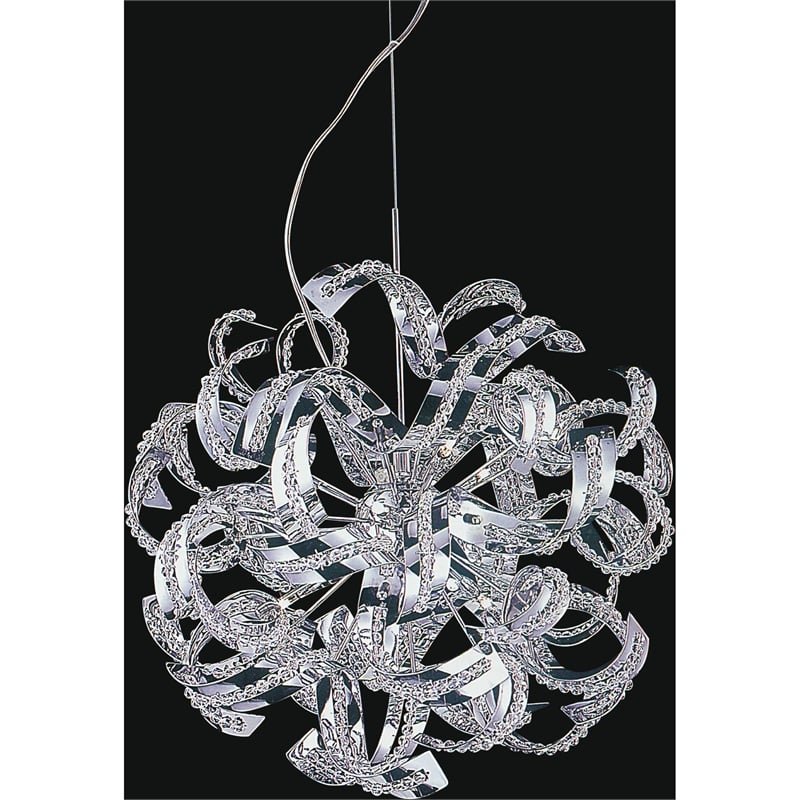 CWI Lighting Swivel 14 Light Contemporary Metal Chandelier in Chrome