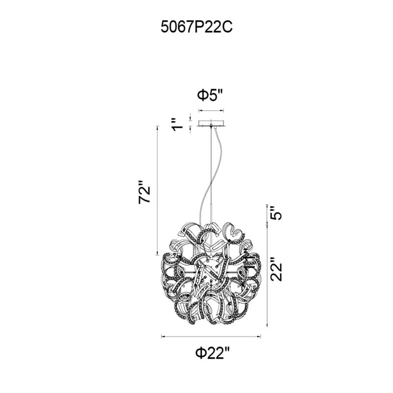 CWI Lighting Swivel 14 Light Contemporary Metal Chandelier in Chrome